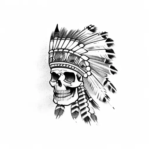 Indian Headress On Skull