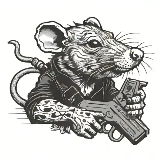 Rat With A Gun In His Hands