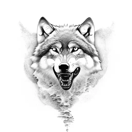 A Majestic Wolf Diving Into A Bay