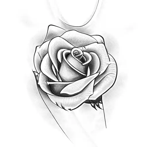 Christian Cross With 4 Roses Around It With A Letter In The Middle Of Each Rose