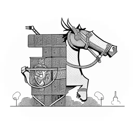 Trojan Horse Holding Beer