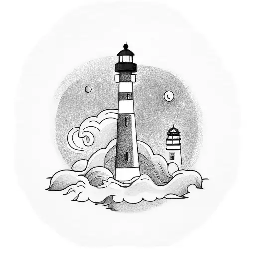 Galaxy With A Lighthouse In The Foreground