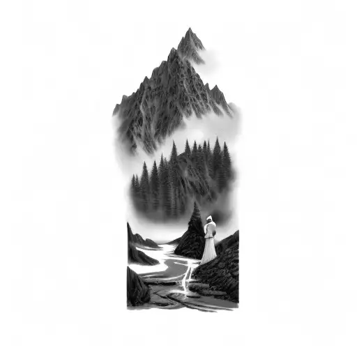 Couple Looking At The Mountain