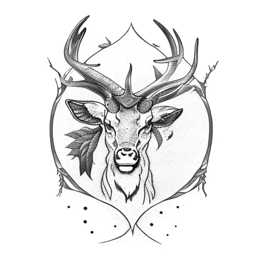 Nature Sprouting From A Stags Horns