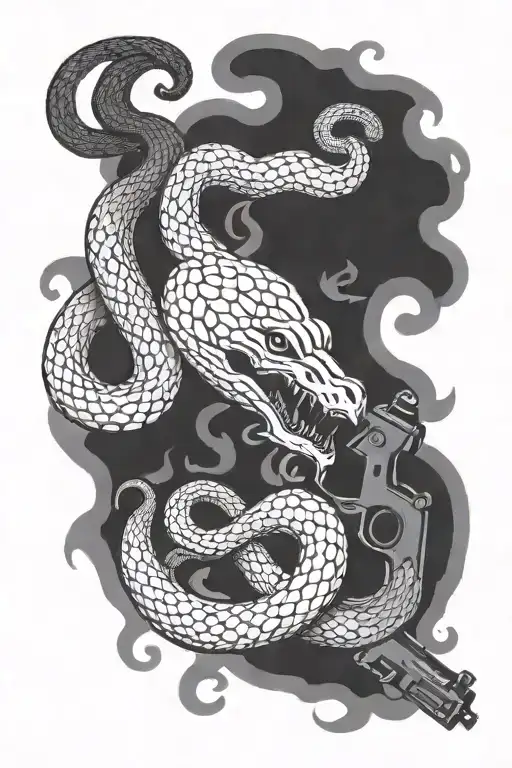 Snakes Coming Through A Gun