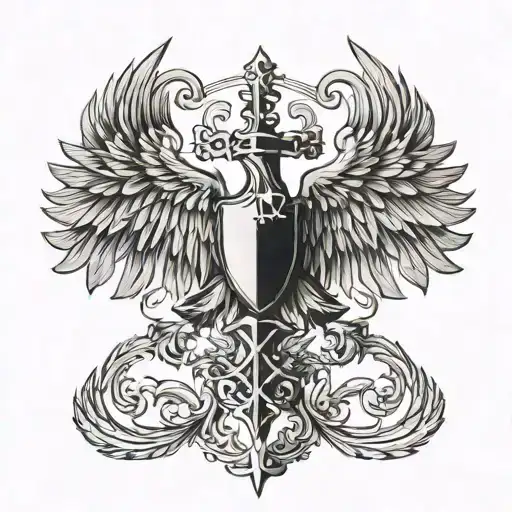 Double-headed Eagle And Cross With Crescent