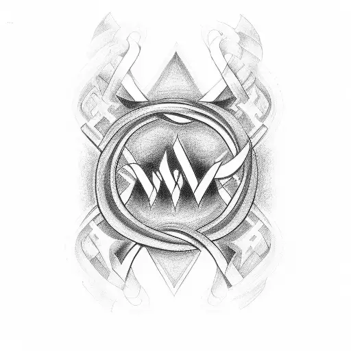 Three Gothic Letter M With Infinity Symbol