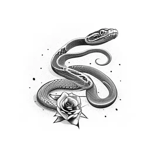 Snake On Rose