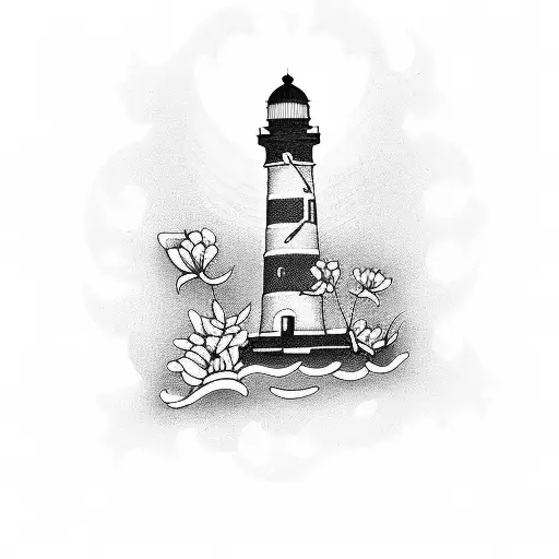 Flowers With A Lighthouse