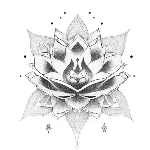 Lotus Flower With Chakra Symbols Radiating Inner Peace