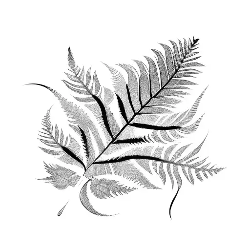 A Minimalist Fern Leaf With Intricate Geometric Patterns