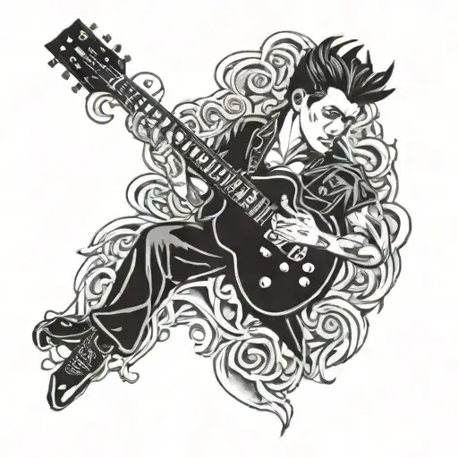 Dean From Hell Guitar Black And White