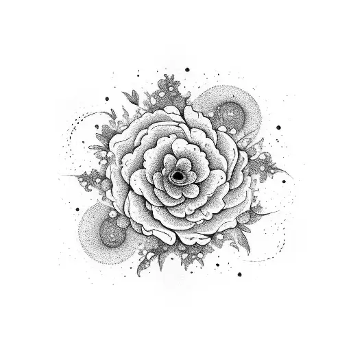 Black Galaxy With Blooming Flowers