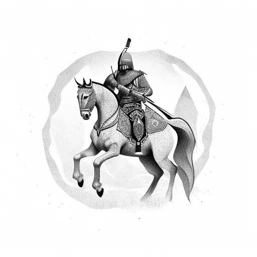Turkic Warrior On A Horse