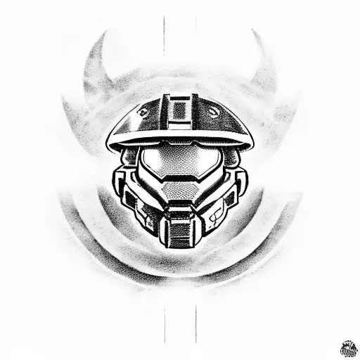 Halo 3 As A Logo In Black And White