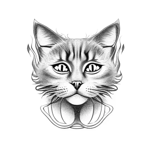 A Steaming Cup Of Coffee With Coffee Beans Forming The Shape Of A Cat