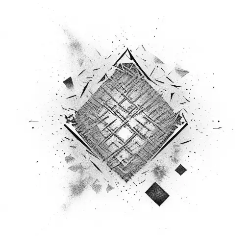 An Abstract Design Of Shattered Chains With Lyrics From Your Darkest Rap Verse