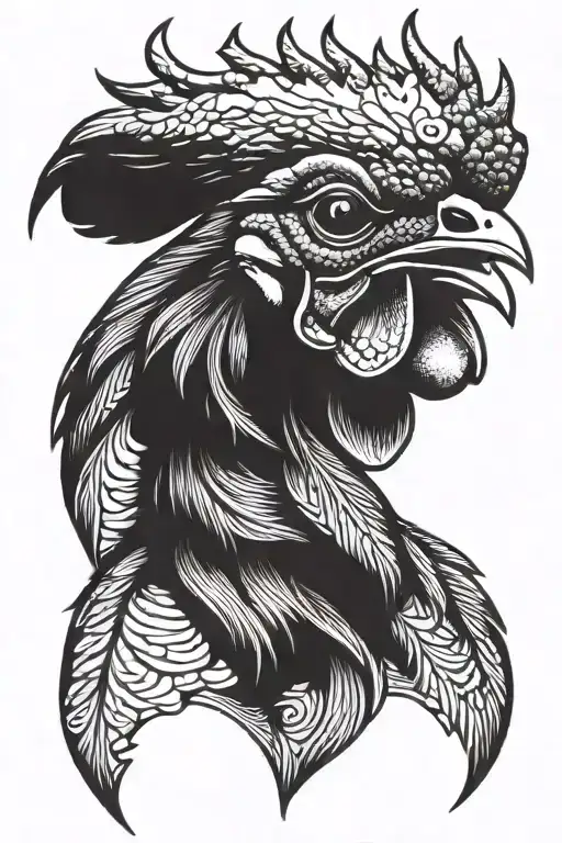 Rooster Neck And Head