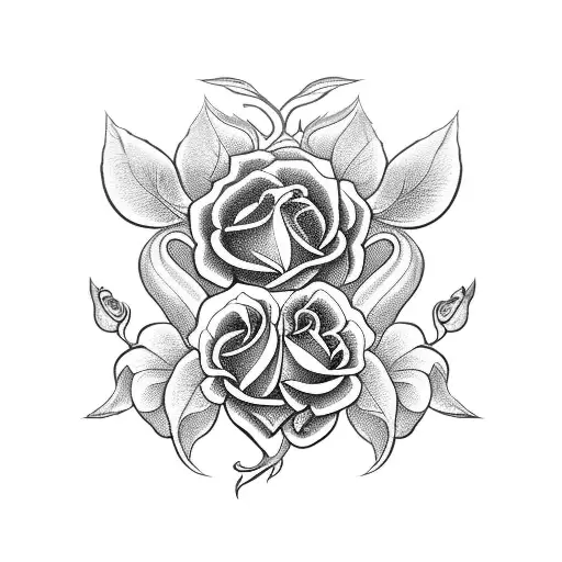 Vine With Roses And Skulls