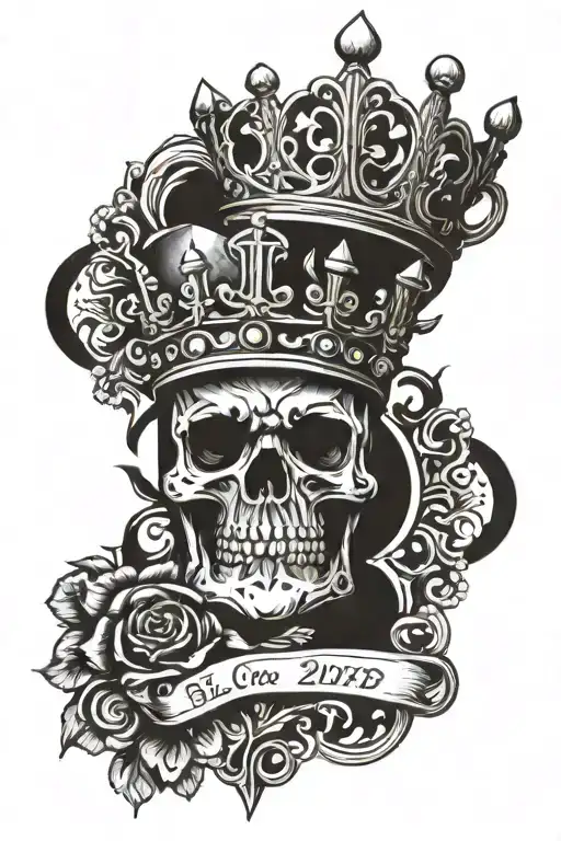 Cross With A Crown And A Date