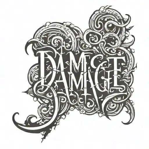 Word 'Damage' Hip Hop Style