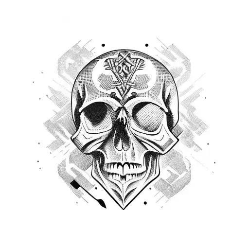 Skull With Knives
