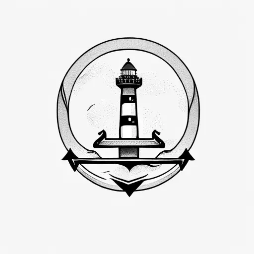 Minimalist Lighthouse And Anchor