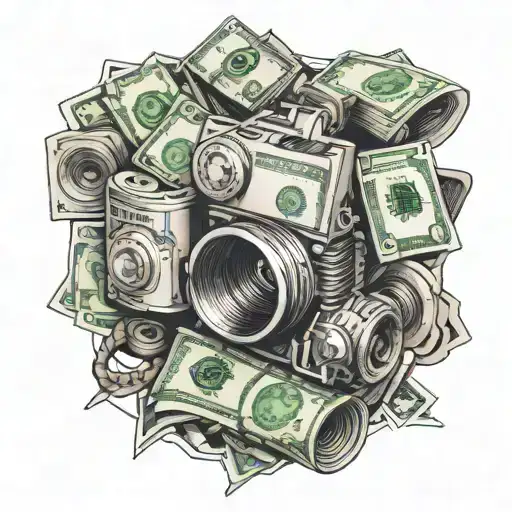 A Stack Of Cash With Intricate Car Engine Parts Hidden Within