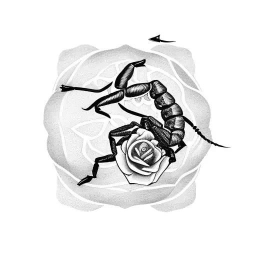Scorpion With Rose