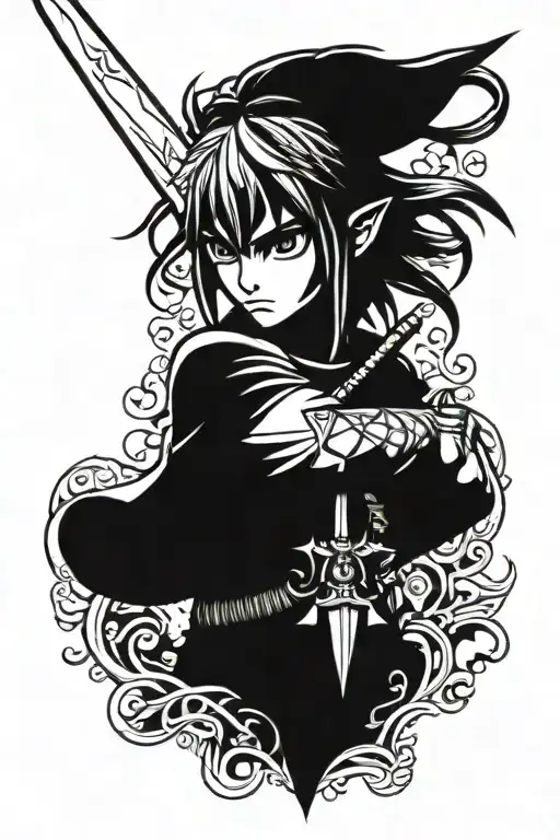 Link Holding A Sword