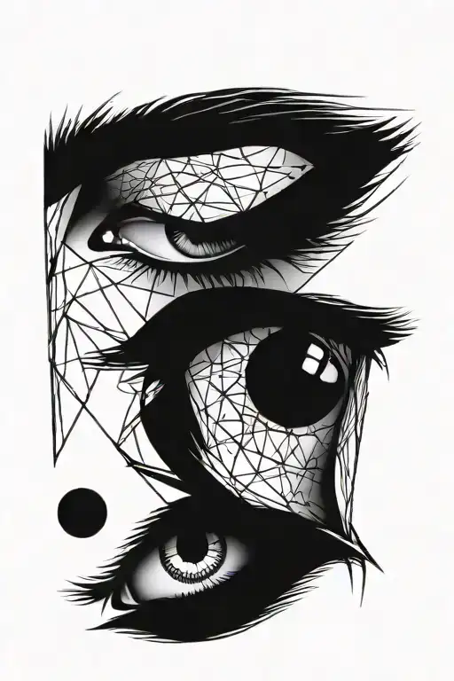 Eyes With Abstract Lines Connecting All