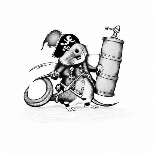 Pirate Rat With Barrel