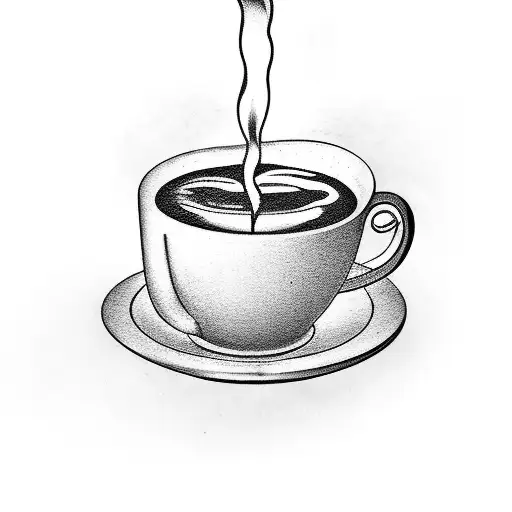 A Steaming Cup Of Coffee Surrounded By Swirling Vapor