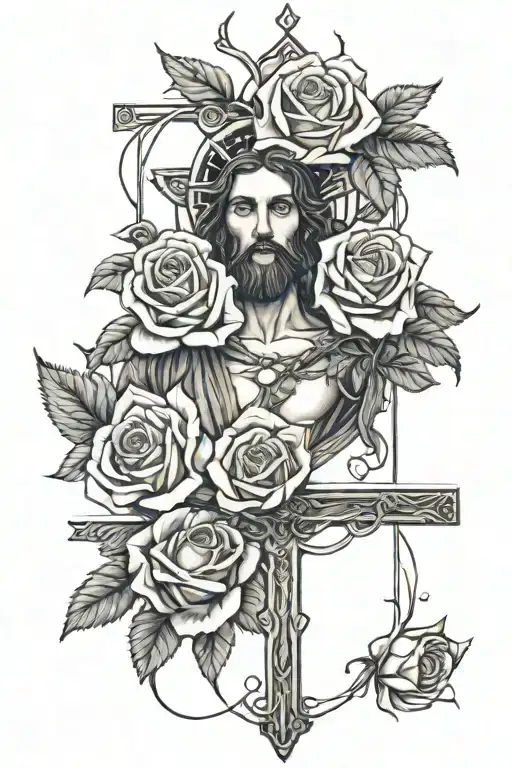 Roses Surrounding Jesus Stripped