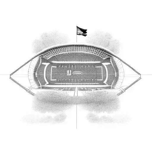 A Football Stadium In Calabria With Musical Notes Floating In The Sky