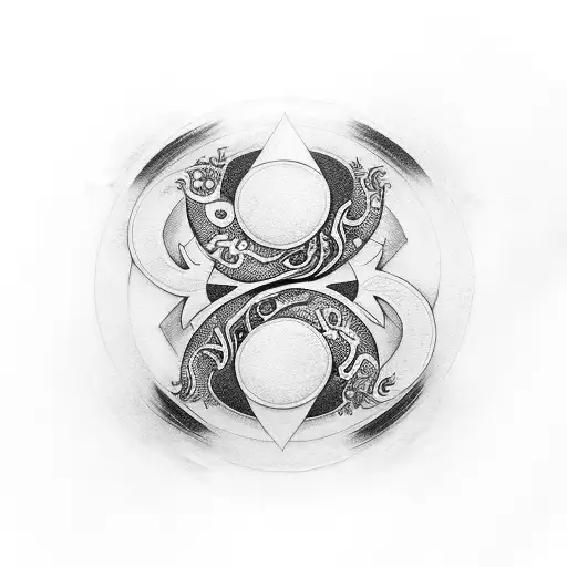 Taekwondo Black Belt With Yin Yang Symbol With Night And Day Imagery