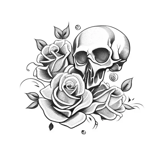 Skull With Roses