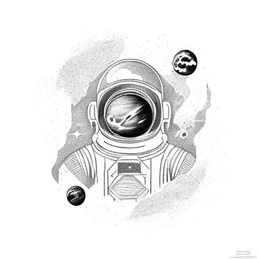 Space Theme Sleeve With Astronaut And Black Hole