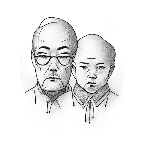 Son And Dad Walking Silouete