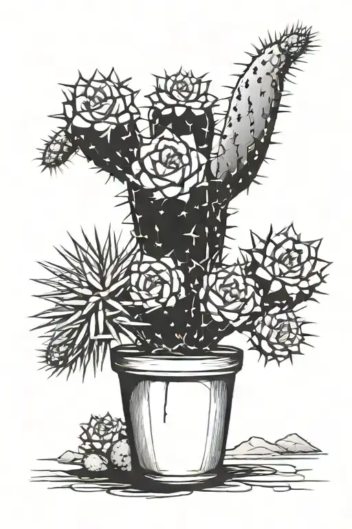 Cactus With A Motocross Tire On One Of The Arms