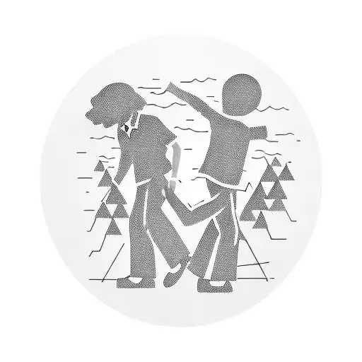 Son And Dad Walking Silhouette