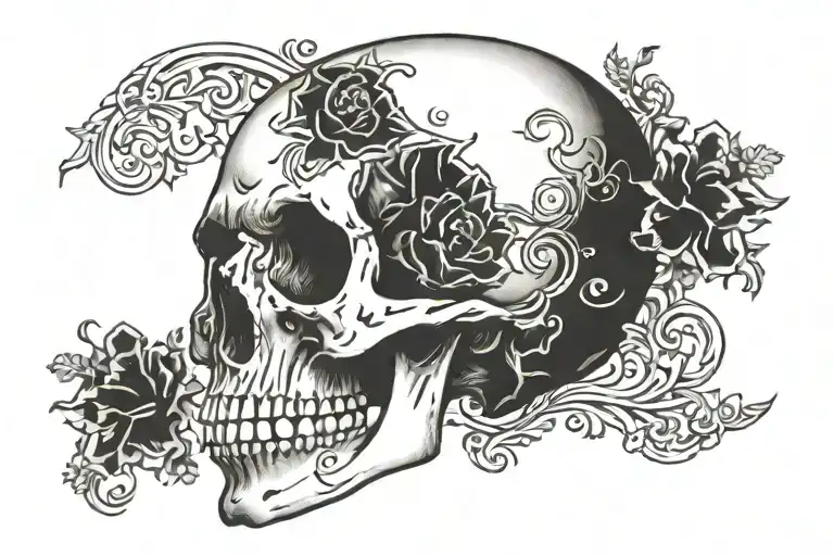 A Skull With The Words Assenti Presenti In It