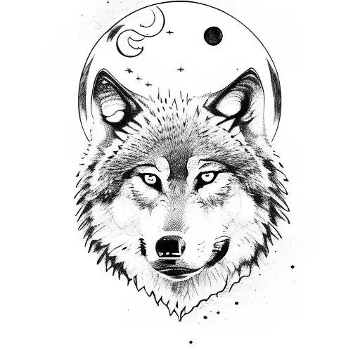 Wolf With A Forest And The Moon In The Back And The Words Veni Vidi Vici