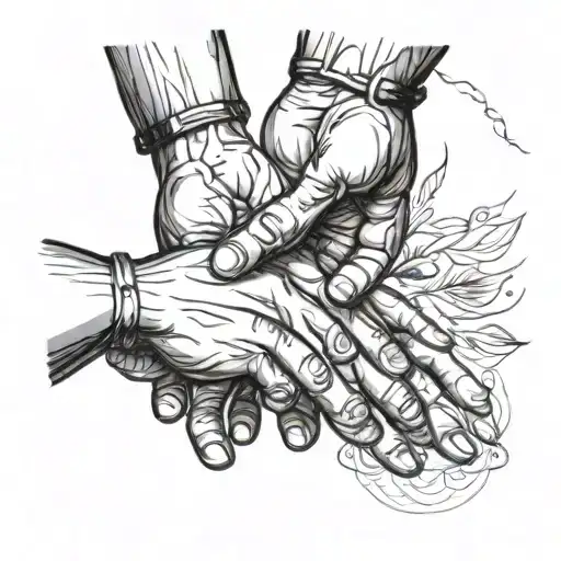 Father And Son Holding Hands