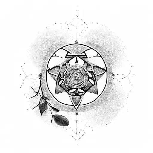 Psychology Symbol Intertwined With Nature Elements