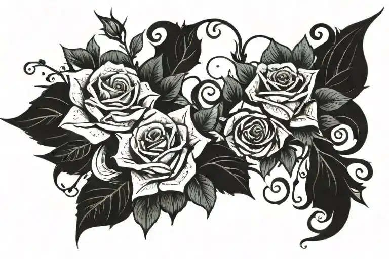 Vine Of Roses On V Line