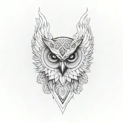 Cover Up Tattoo Above Knee Owl