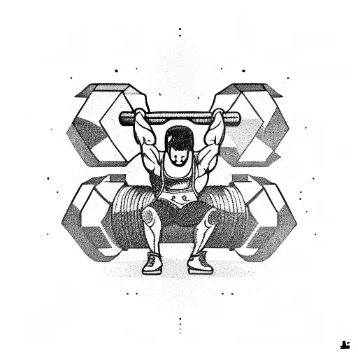 A Weightlifting Scene With A Cyberpunk Aesthetic