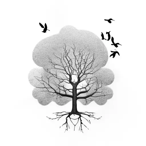 Tree And Birds