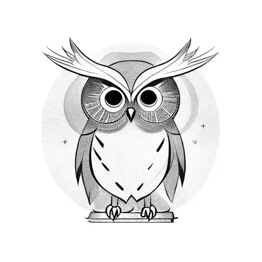 Owl Standing On Book